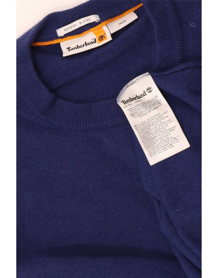 Maglione maglione girocollo da uomo Timberland medio blu navy in lana merino