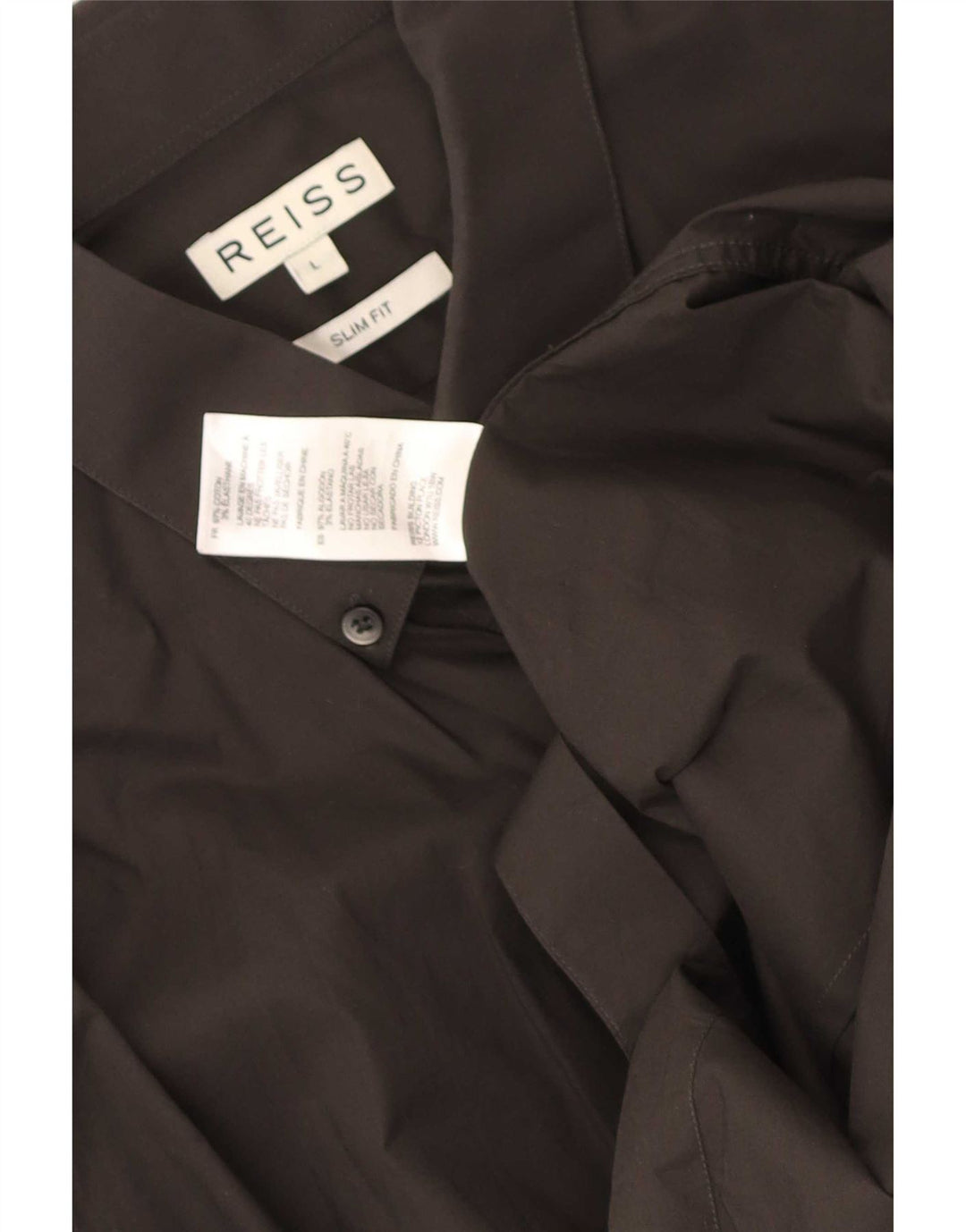 Camicia Reiss da uomo slim fit grande in cotone nero