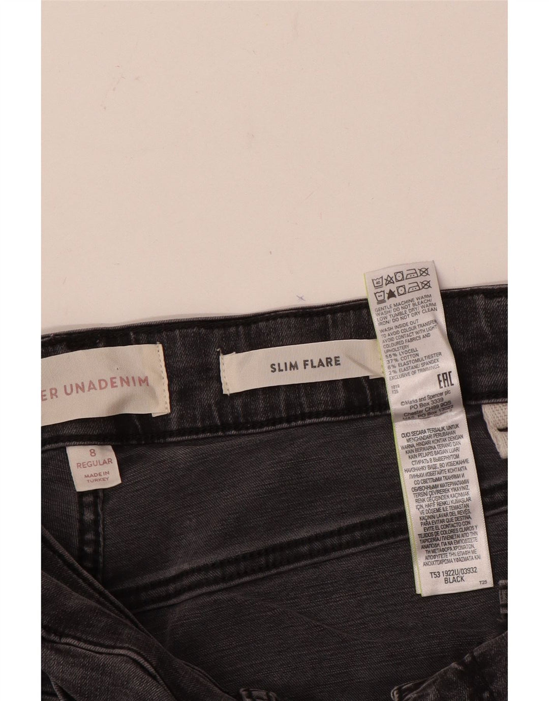MARKS & SPENCER Jeans slim svasati da donna UK 8 Small W24 L30 Lyocell grigio