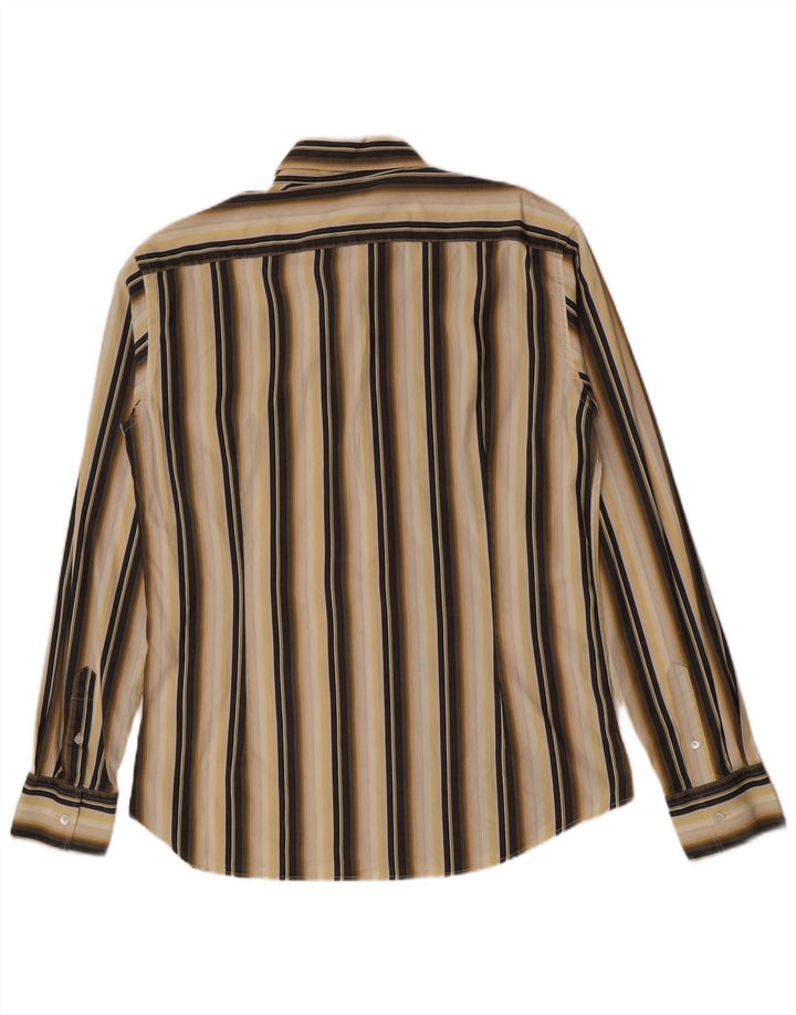 Camicia da uomo Ted Baker taglia 6 2XL cotone a righe beige