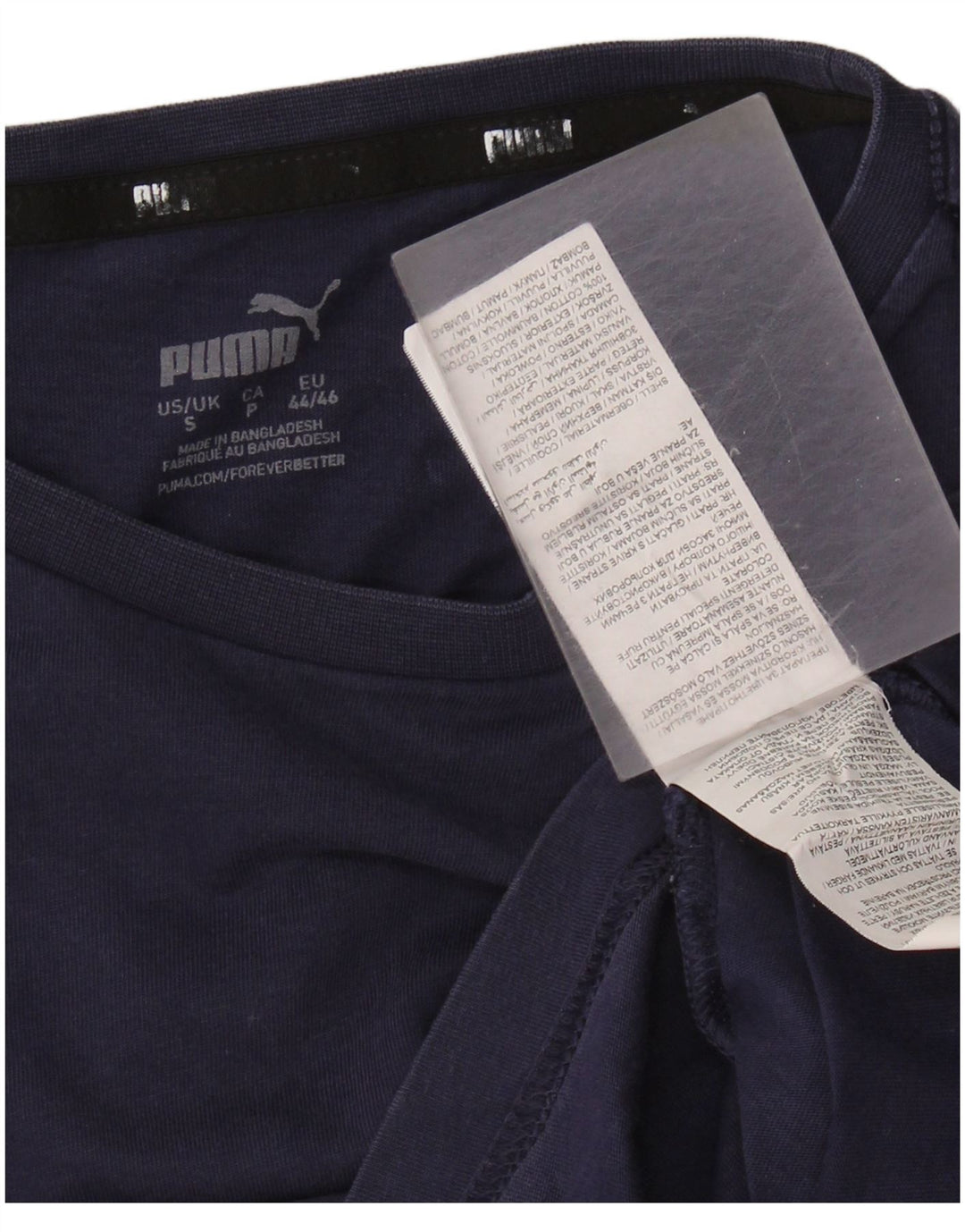 T-shirt da uomo Puma Top Small in cotone blu navy