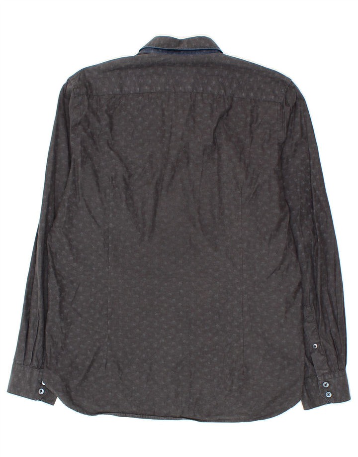 TED BAKER Mens Shirt Size 4 Large Grey Floral Cotton Vintage Ted Baker and Second-Hand Ted Baker from Messina Hembry 