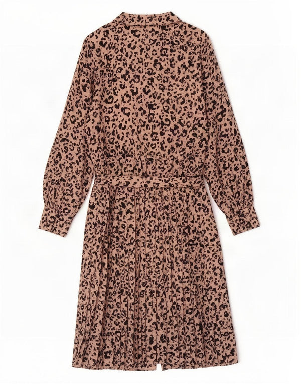 Abito camicia a maniche lunghe da donna Marks & Spencer UK 20 2XL Rosa stampa animalier