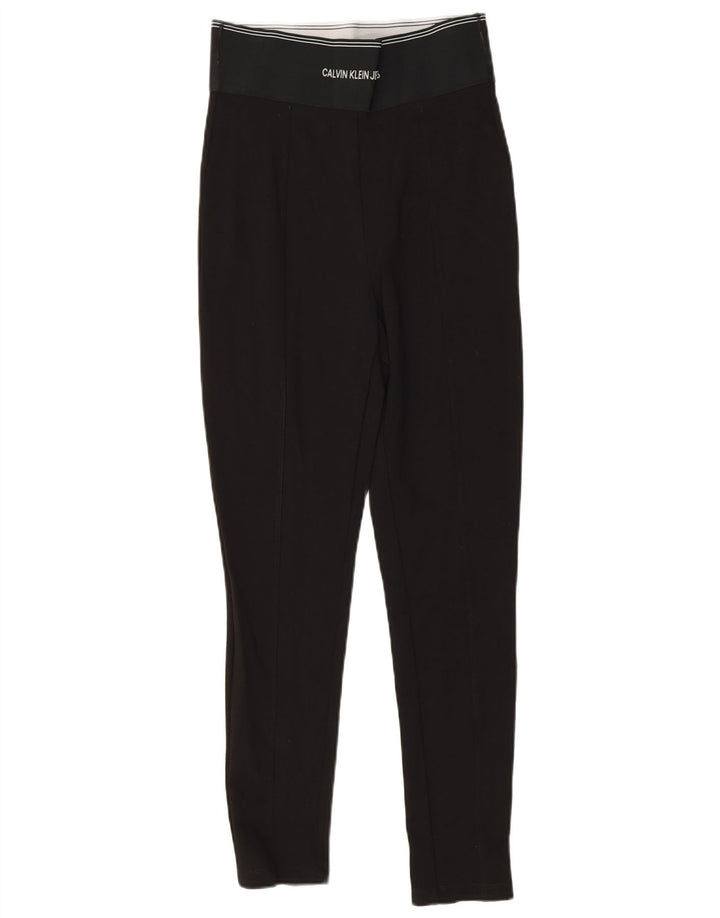 Leggings grafici da donna Calvin Klein UK 8 Small viscosa nera