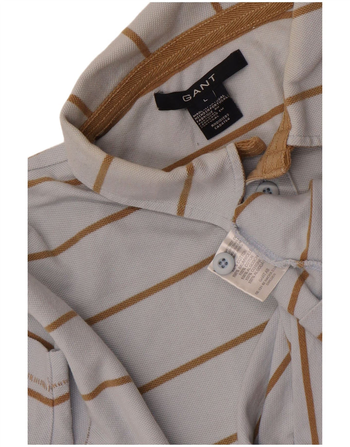 Polo da uomo Gant in cotone a righe grandi blu