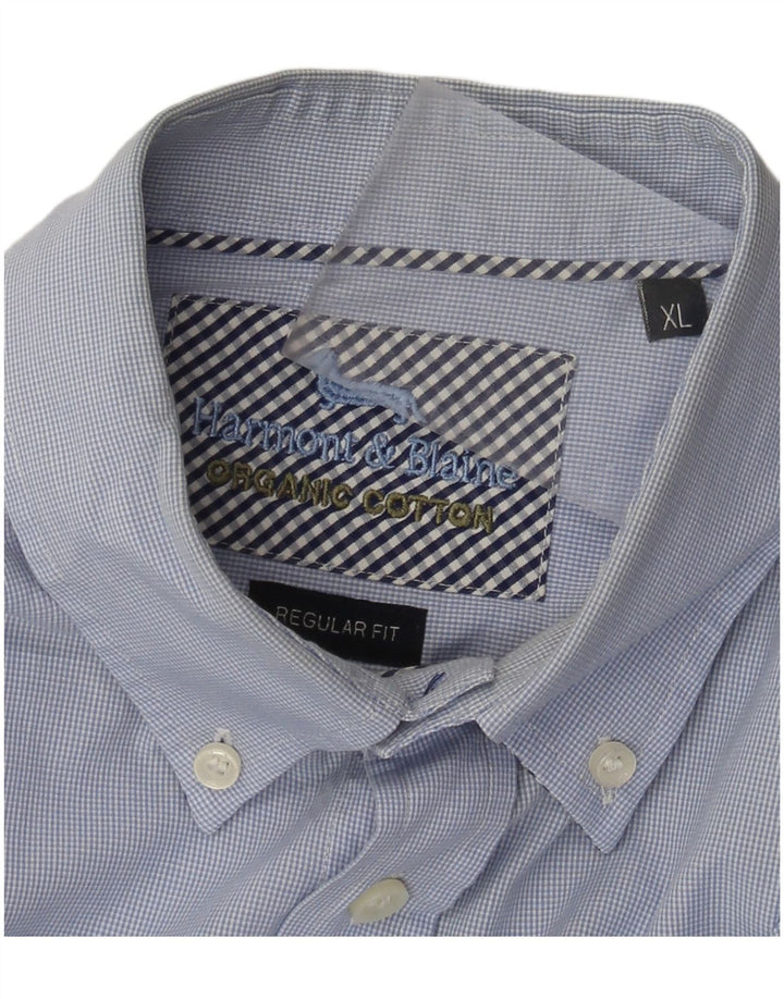 Camicia da uomo Harmont & Blaine vestibilità regolare XL blu a quadri