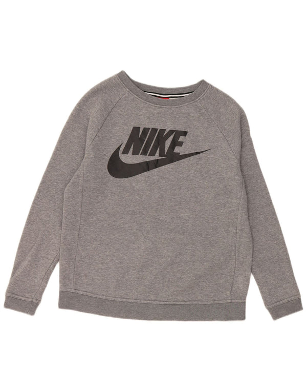 Felpa con grafica Nike da uomo, piccola, in cotone grigio