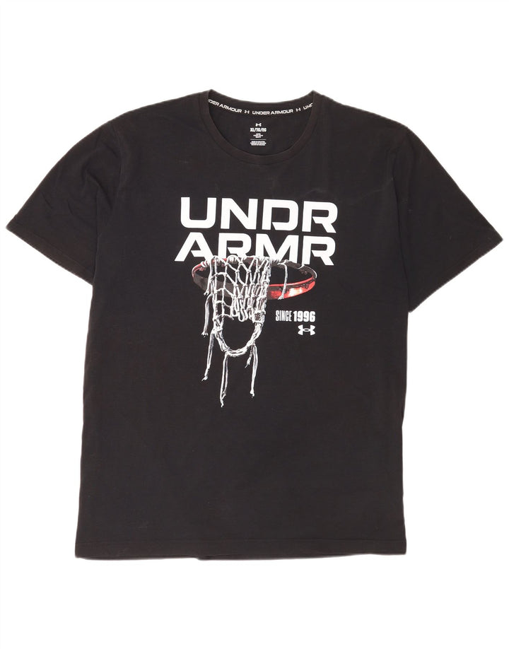 Maglietta grafica da uomo Under Armour Top XL in cotone nero