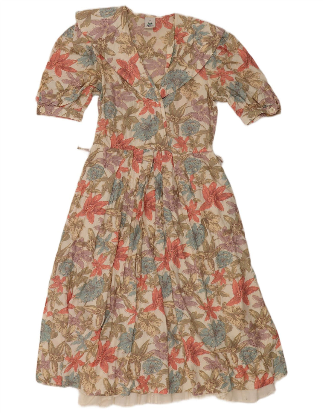 Nuovo abito a trapezio da donna veloce EU 36 Piccola viscosa floreale multicolore