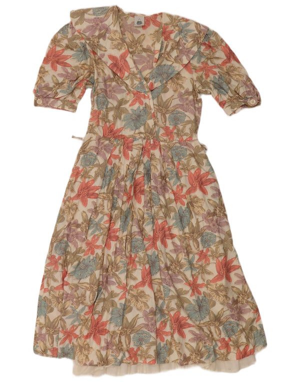 Nuovo abito a trapezio da donna veloce EU 36 Piccola viscosa floreale multicolore