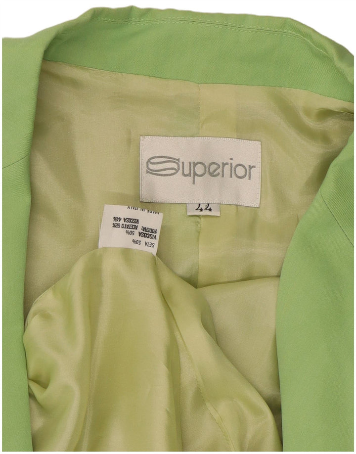 Giacca blazer doppiopetto da donna SUPERIOR IT 44 Seta verde medio
