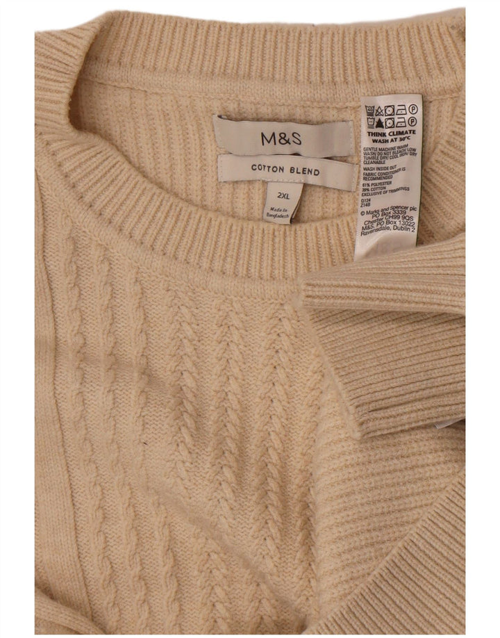 Maglione maglione girocollo da uomo Marks & Spencer 2XL Poliestere beige