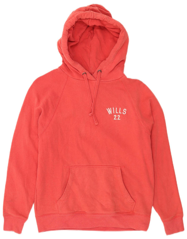 Maglione con cappuccio grafico da donna Jack Wills UK 10 piccolo cotone rosso