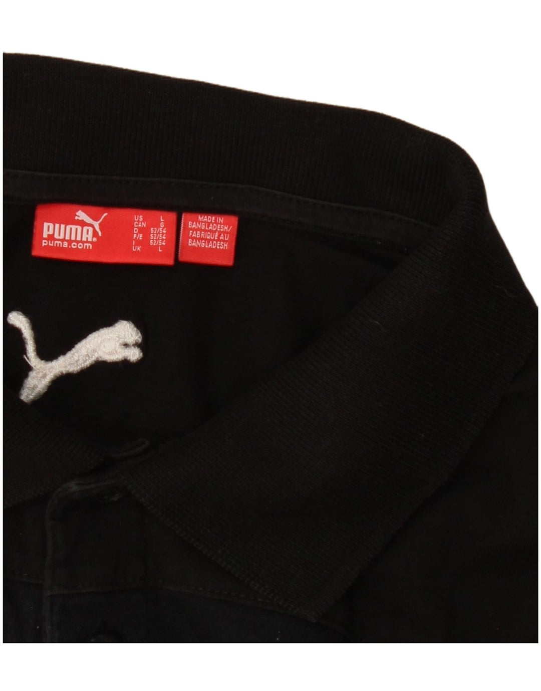 Polo Puma da uomo grande in cotone nero