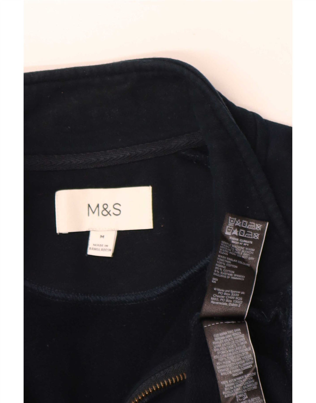Felpa Marks & Spencer da uomo con vestibilità regolare con zip 1/4, blu navy medio