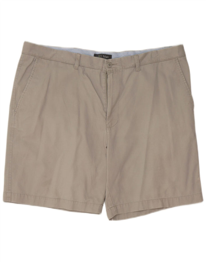Pantaloncini chino da uomo Marks & Spencer W42 2XL cotone grigio