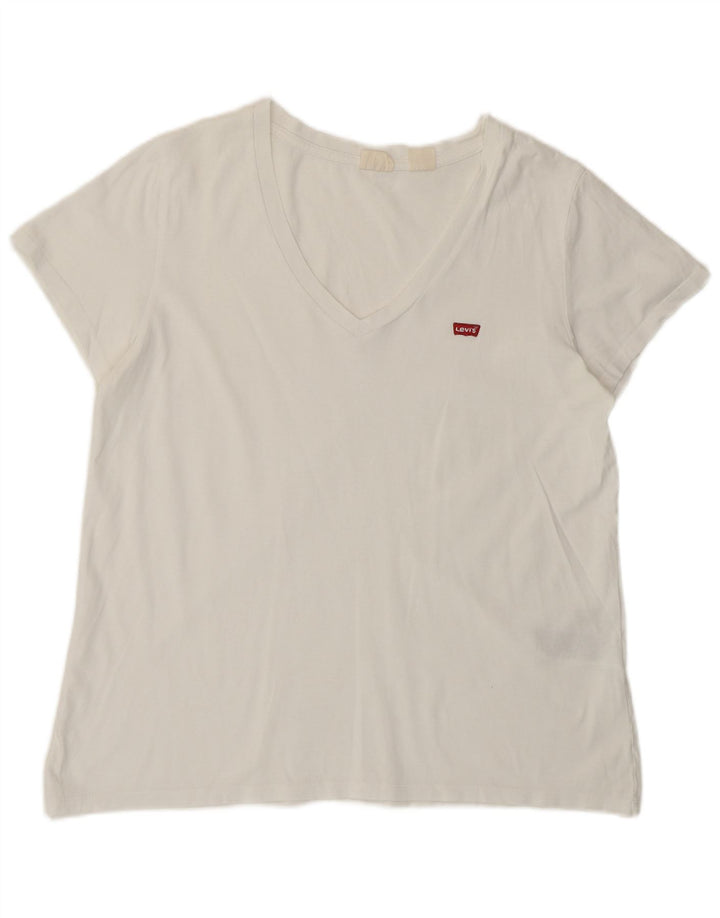 T-shirt da donna Levi's Top UK 14 grande cotone bianco