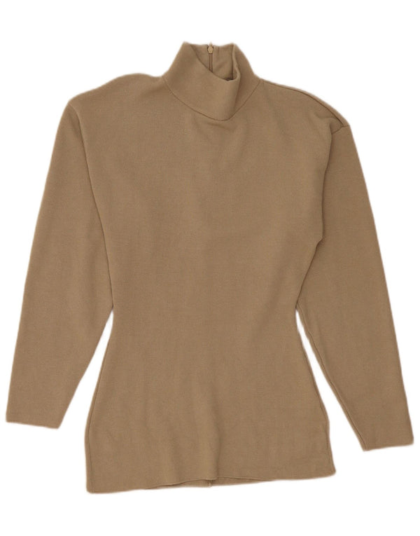 Maglione a collo alto da donna Zara UK 10 piccolo in viscosa beige
