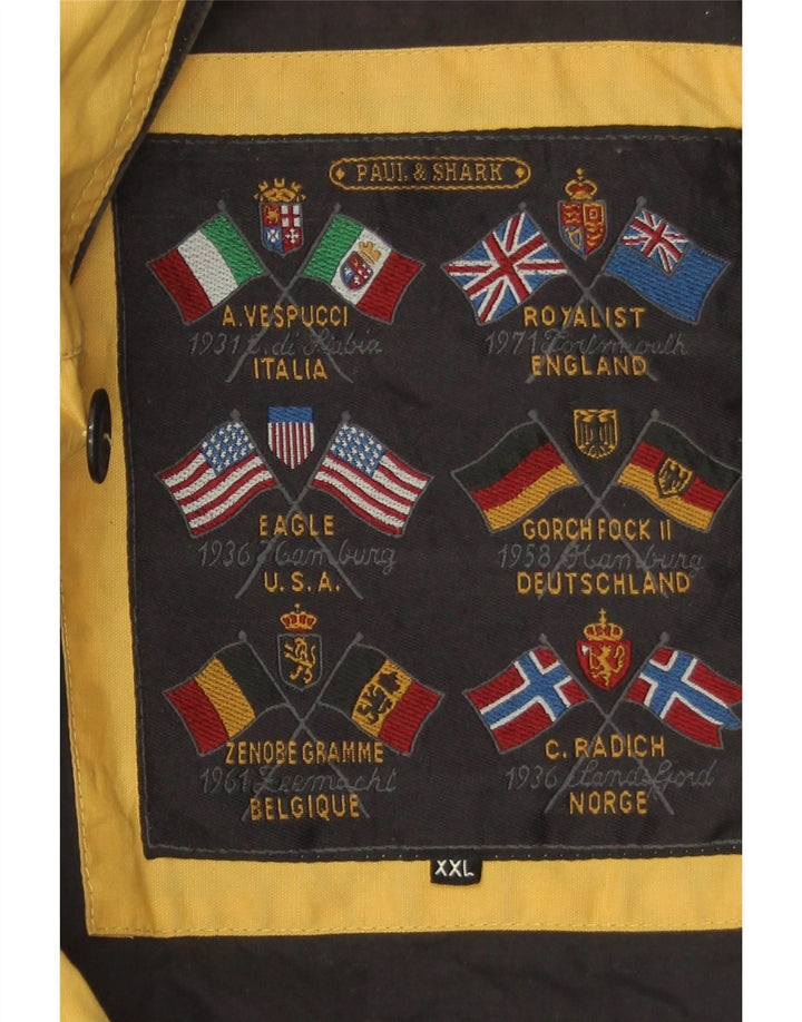 PAUL & SHARK Mens Windbreaker Jacket UK 44 2XL Yellow Vintage Paul & Shark and Second-Hand Paul & Shark from Messina Hembry 