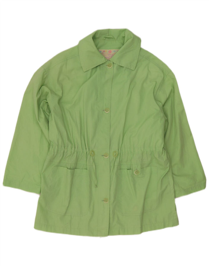 Giacca utilitaria da donna vintage UK 16 grande poliestere verde