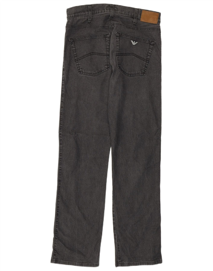 Jeans dritti da donna Armani W31 L30 cotone grigio
