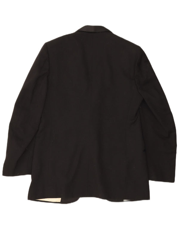 Giacca blazer vintage da uomo a 1 bottone UK 40 grande nera