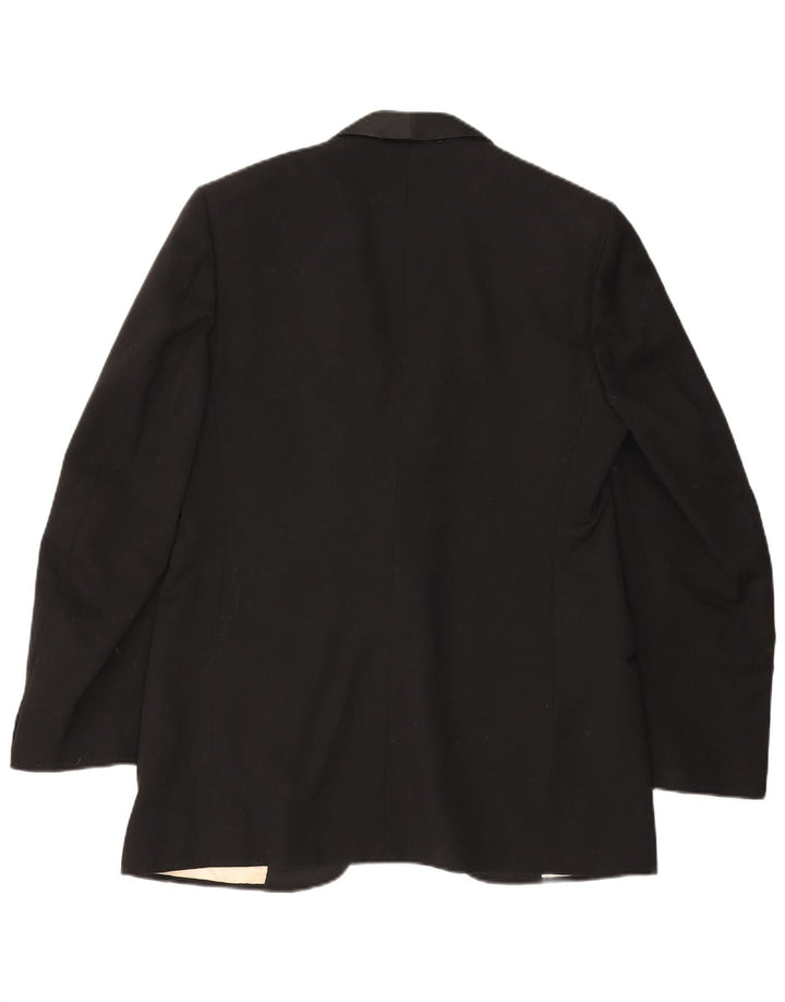 Giacca blazer vintage da uomo a 1 bottone UK 40 grande nera