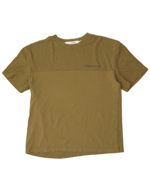 T-shirt da uomo Calvin Klein Top color kaki medio