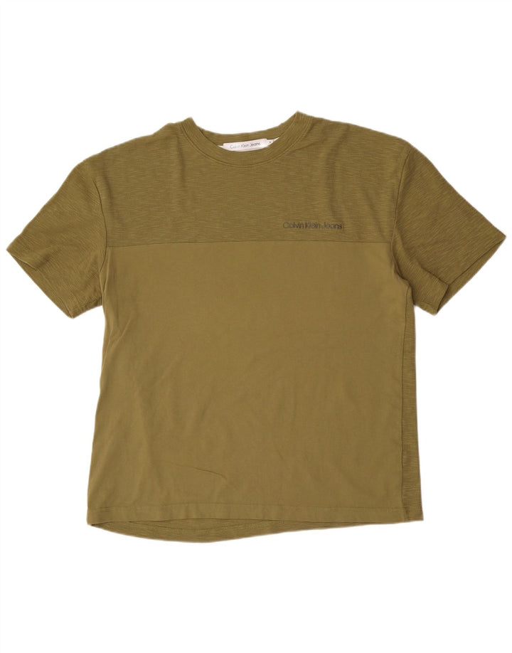 T-shirt da uomo Calvin Klein Top color kaki medio