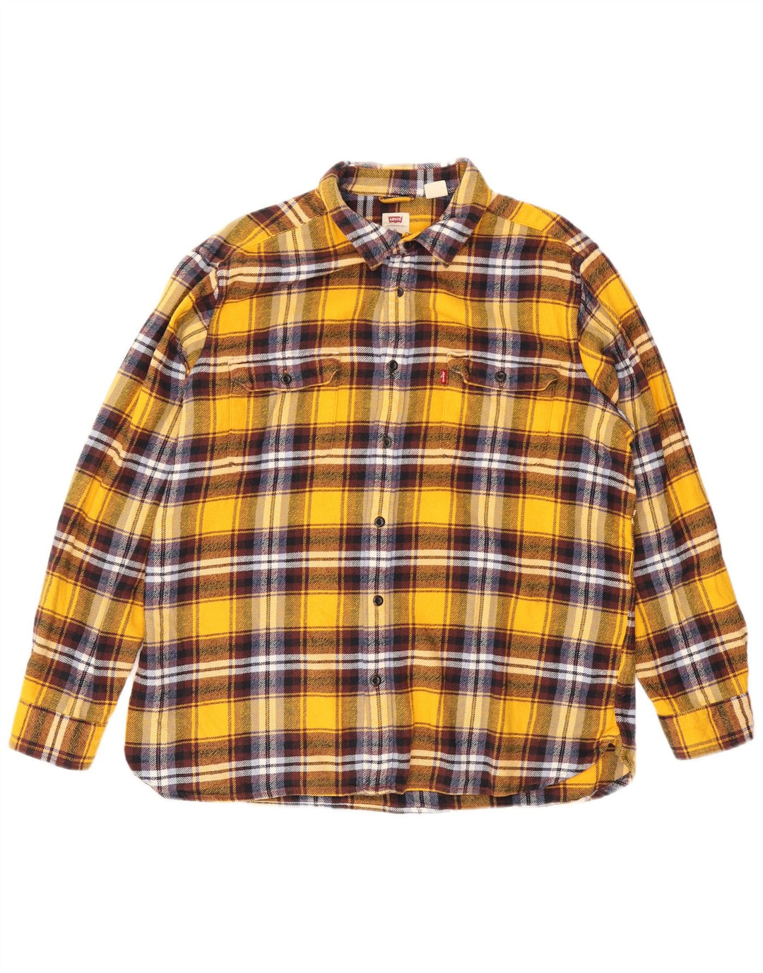 Camicia Levi's da uomo in flanella vestibilità standard XL cotone scozzese giallo