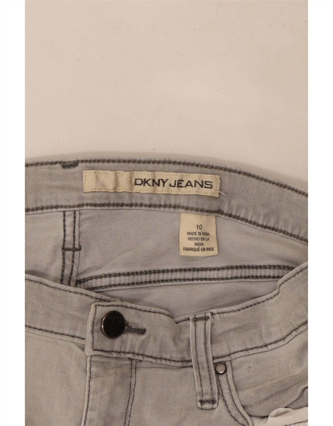 Pantaloncini di jeans da donna DKNY US 10 Large W27 Cotone grigio
