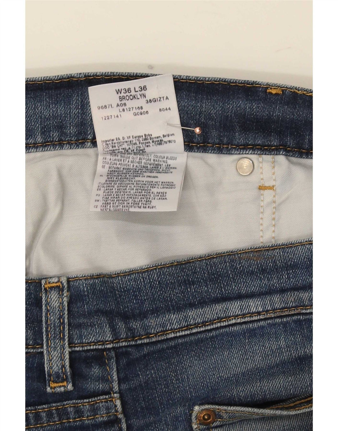 Jeans dritti da uomo Lee Brooklyn W36 L28 cotone blu