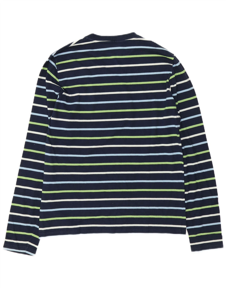 Converse Top grafico da uomo a maniche lunghe in cotone a righe grandi blu navy