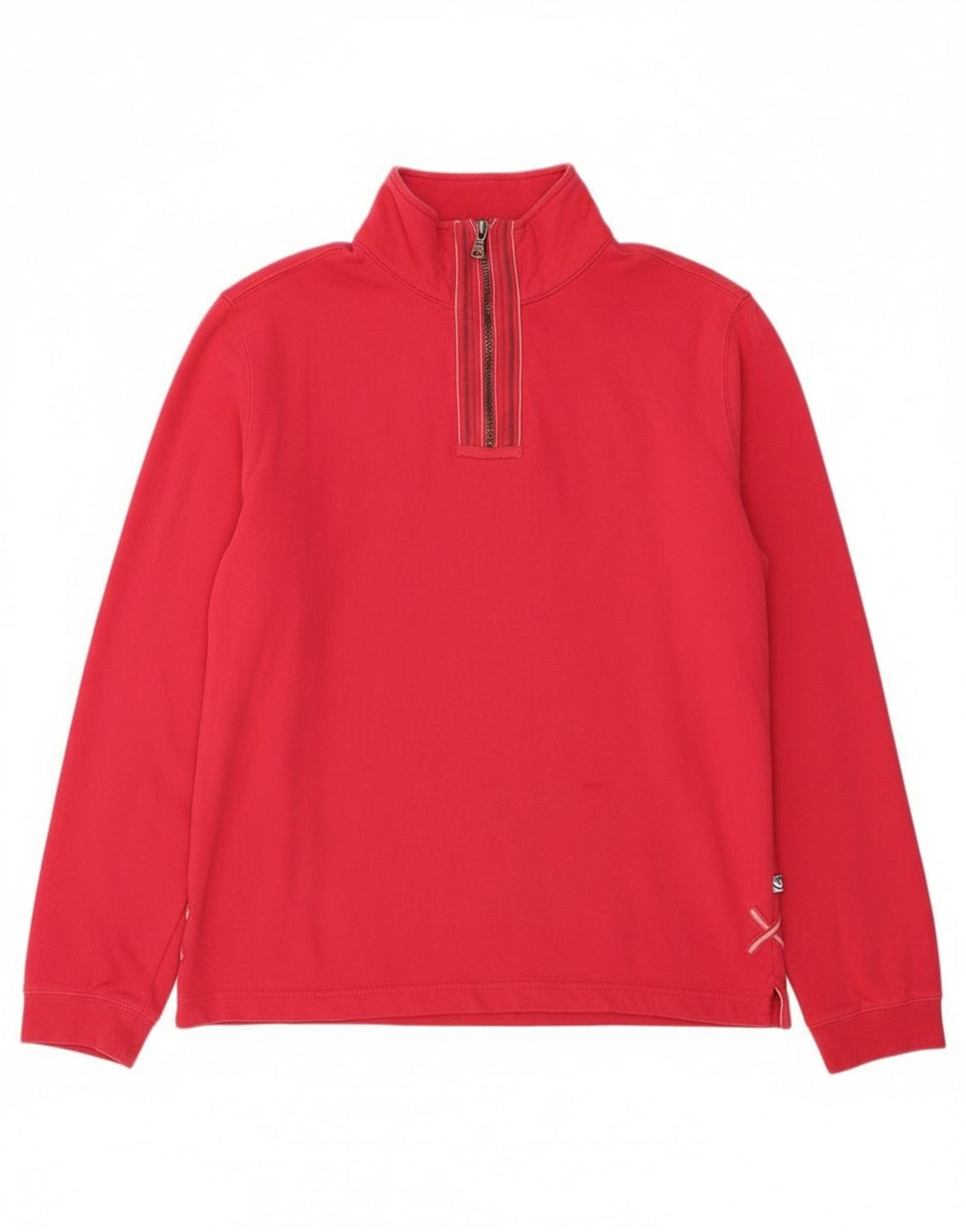 Felpa da donna con collo con zip White Stuff, maglione UK 12, cotone rosa medio