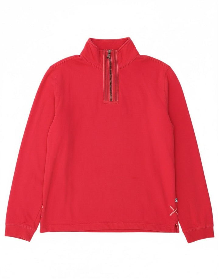 Felpa da donna con collo con zip White Stuff, maglione UK 12, cotone rosa medio