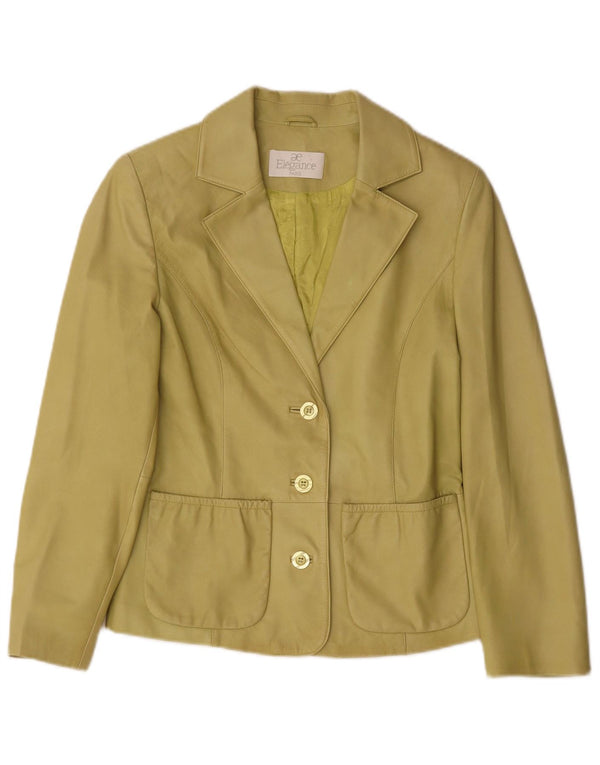 Giacca blazer in pelle da donna a 3 bottoni Elegance UK 10 piccola in pelle verde