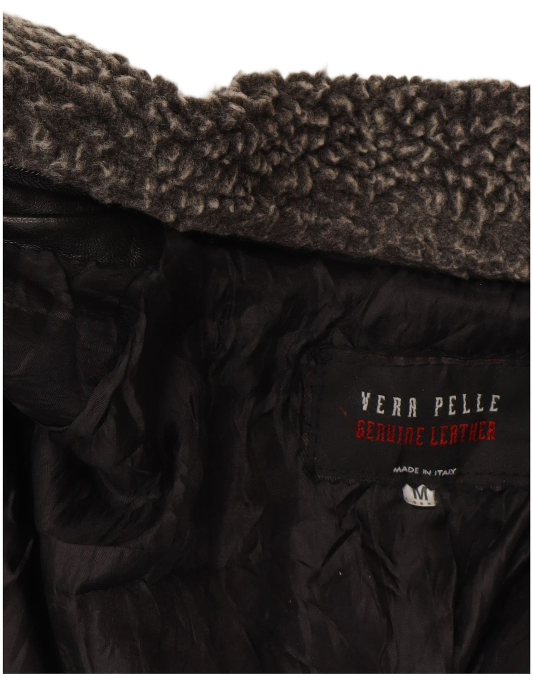 Cappotto in pelle vestibilità ampia da uomo VINTAGE UK 38 Pelle nera media