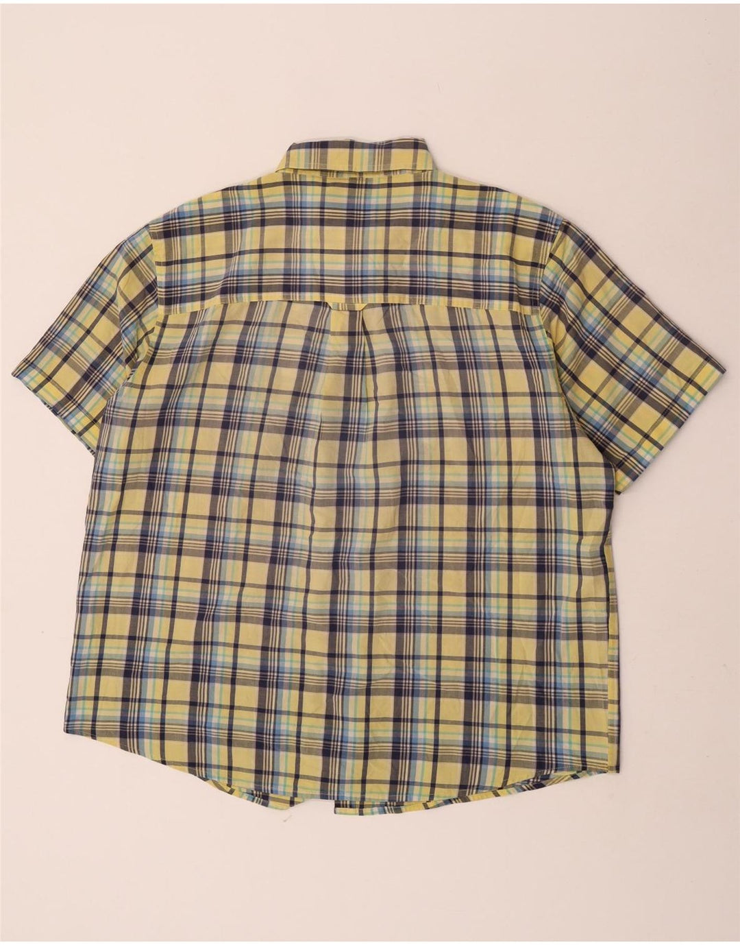 Camicia a maniche corte da uomo Chaps XL in cotone a quadri gialli