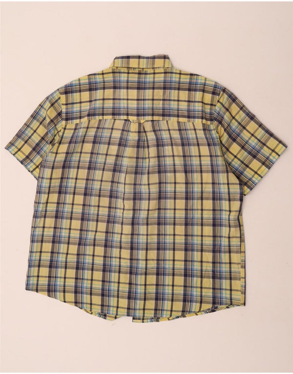 Camicia a maniche corte da uomo Chaps XL in cotone a quadri gialli