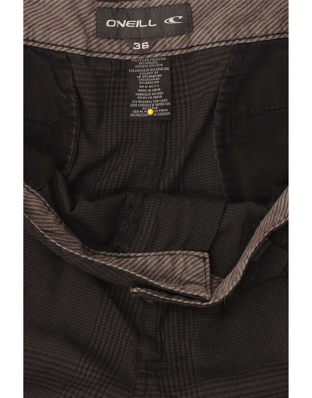 Pantaloncini chino da uomo O'Neill W36 poliestere grande a quadri neri