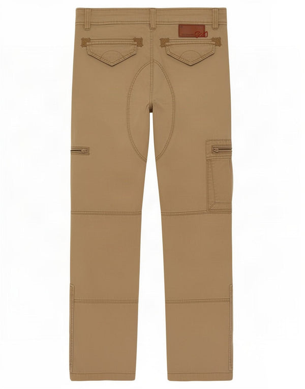 Lee Cooper Mens Straight Cargo Trousers W28 L32 Beige Cotton