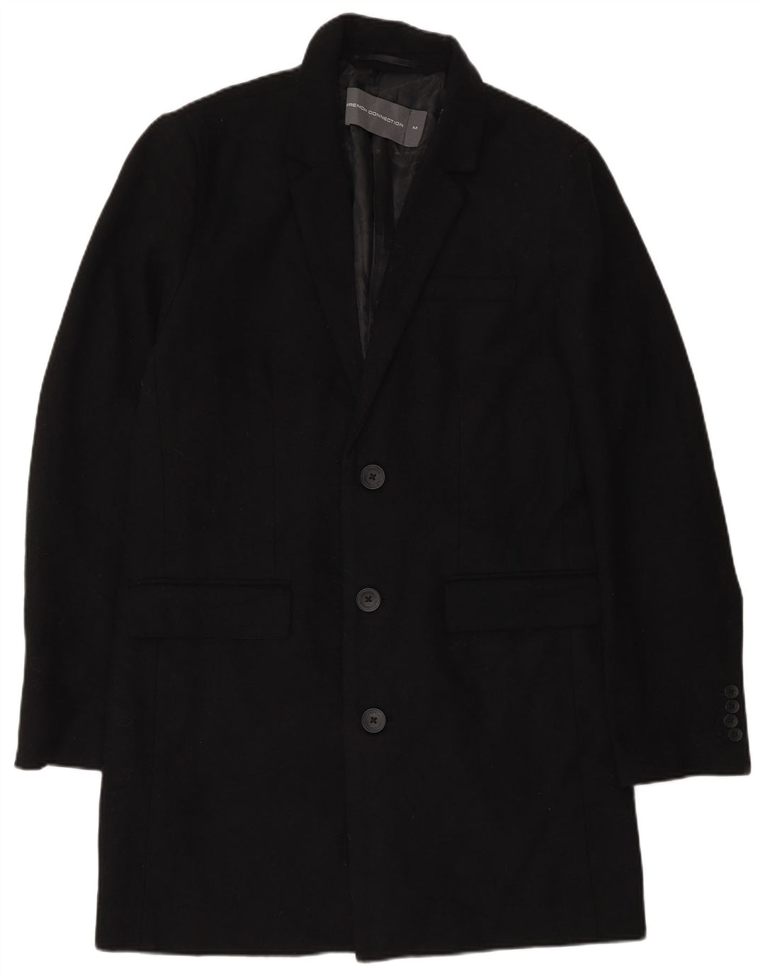Cappotto da uomo French Connection UK 38 Lana nera media