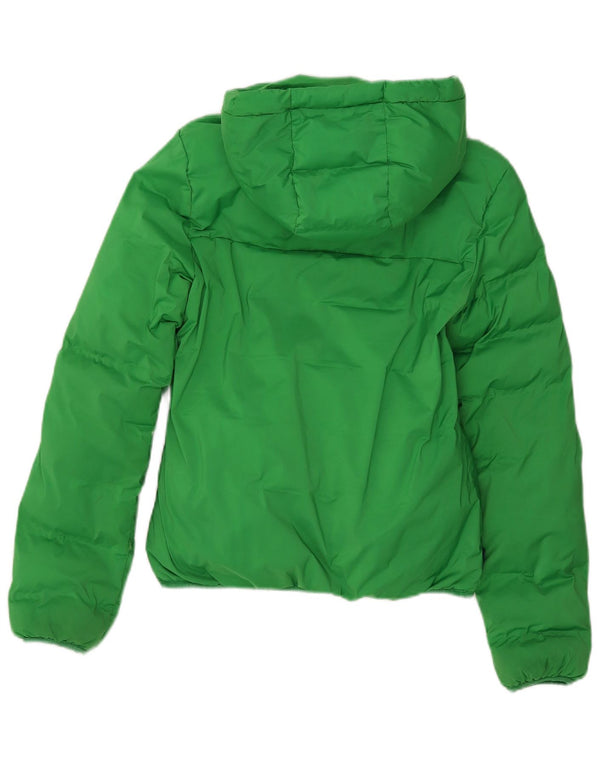 Giacca imbottita con cappuccio da donna Superdry UK 8 Small Verde Poliestere