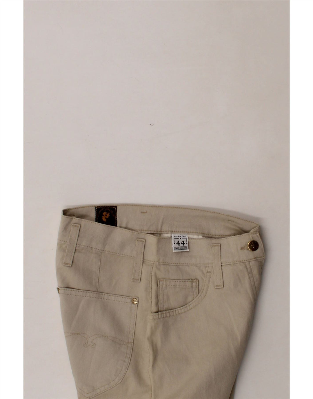 CAPPOPERA Womens Slim Casual Trousers IT 44 Medium W28 L32 Beige Cotton Vintage Cappopera and Second-Hand Cappopera from Messina Hembry 