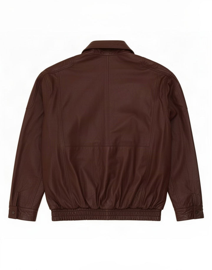 Giacca in pelle da uomo Pointers UK 40 Large Borgogna