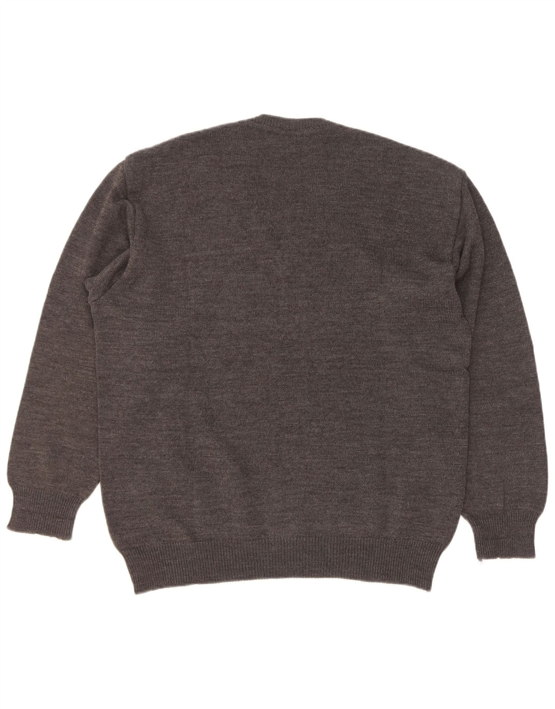 Maglione Rinaldi da uomo con scollo a V in lana geometrica grigio medio