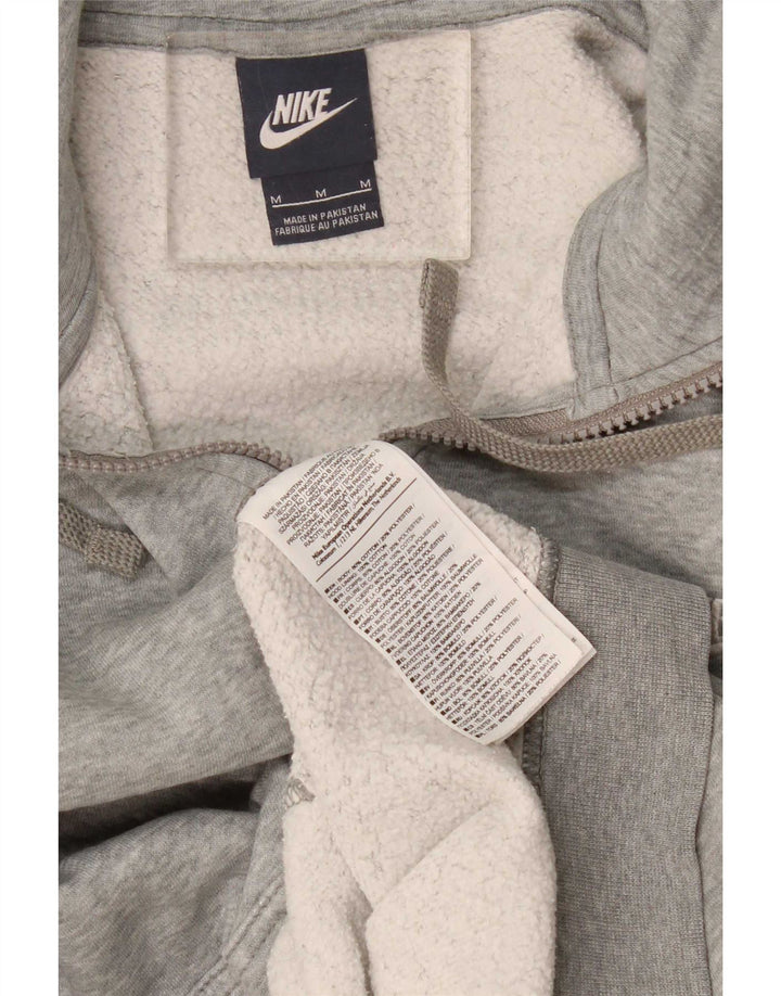 Felpa con cappuccio e zip Nike da uomo in cotone grigio medio