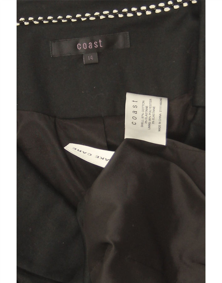 Giacca blazer con maniche a 3/4 corta da donna Coast UK 14 cotone nero medio