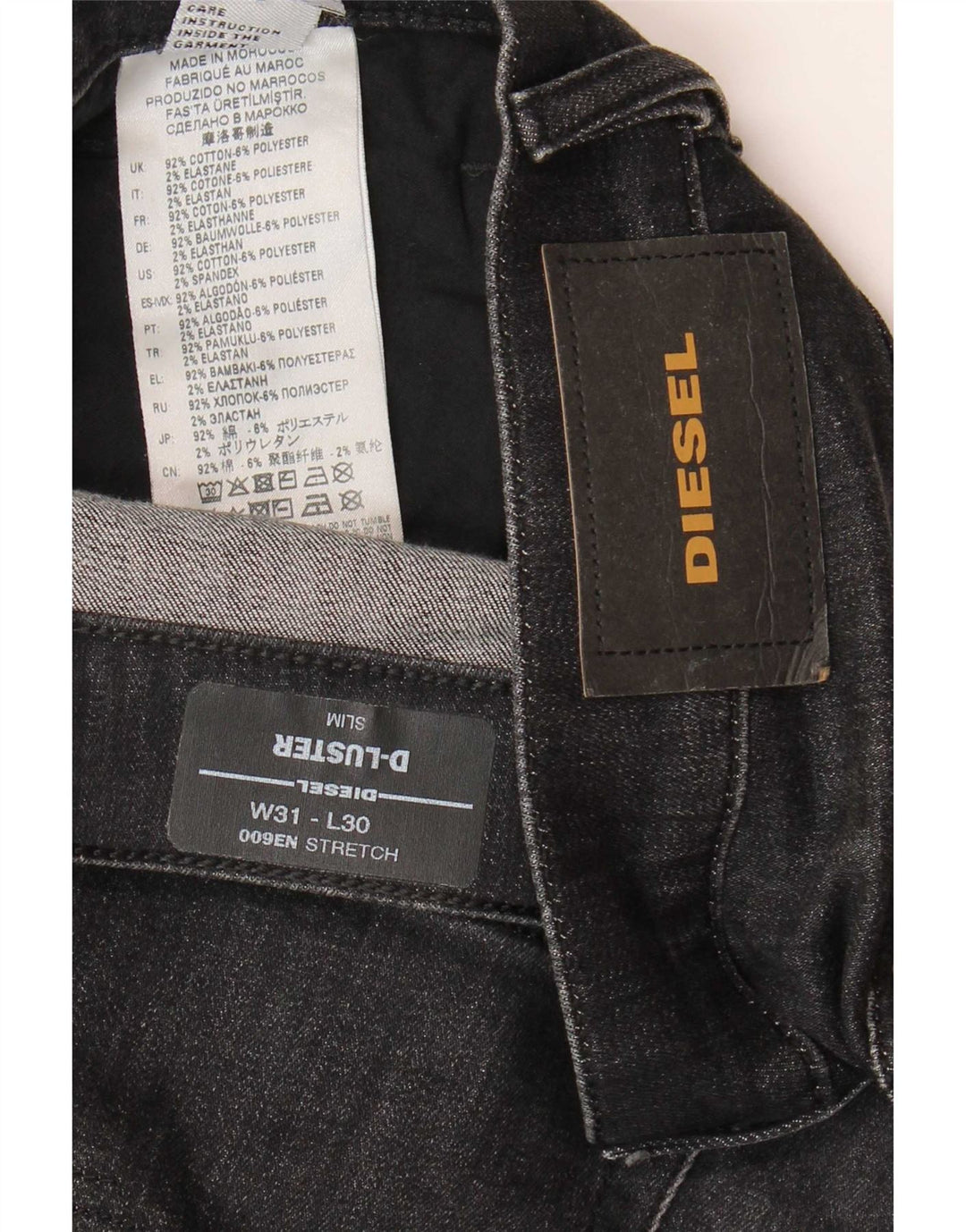 Jeans slim da uomo D-Luster Diesel W31 L30 cotone grigio
