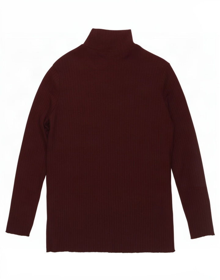 Top Zara da donna a maniche lunghe UK 16 grande marrone poliestere